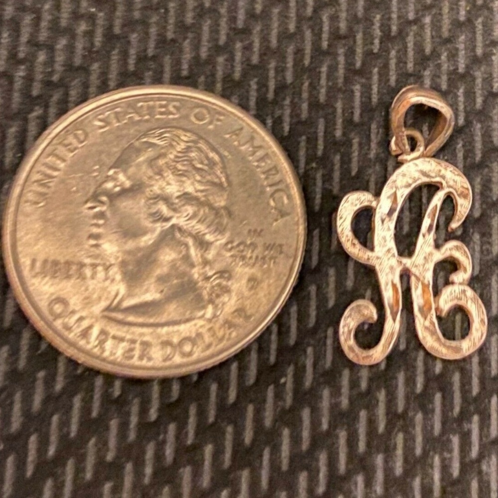 Vintage 925 Sterling Silver Initial A Pendant ✵ 2g - Picture 5 of 7
